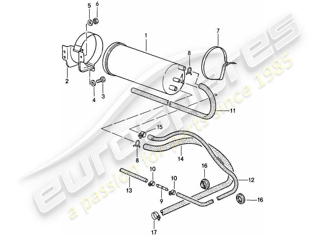 porsche 911 (1989) evaporative emission canister part diagram