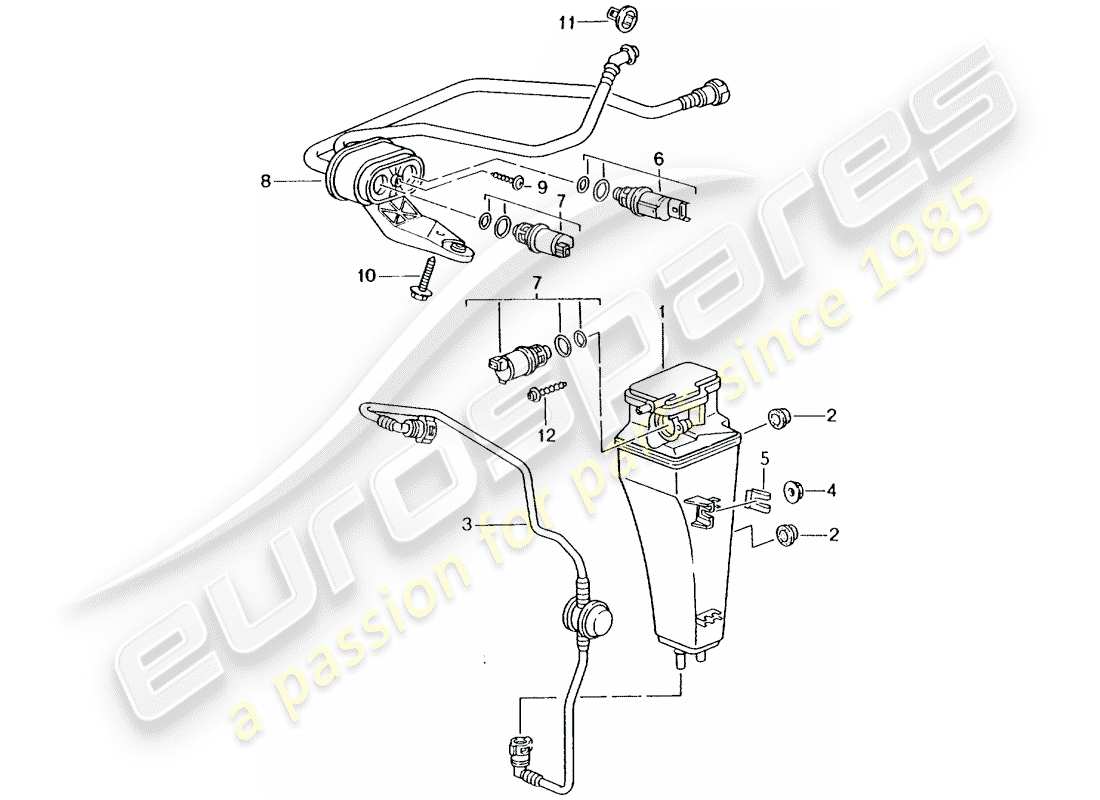 porsche 996 t/gt2 (2002) evaporative emission canister part diagram