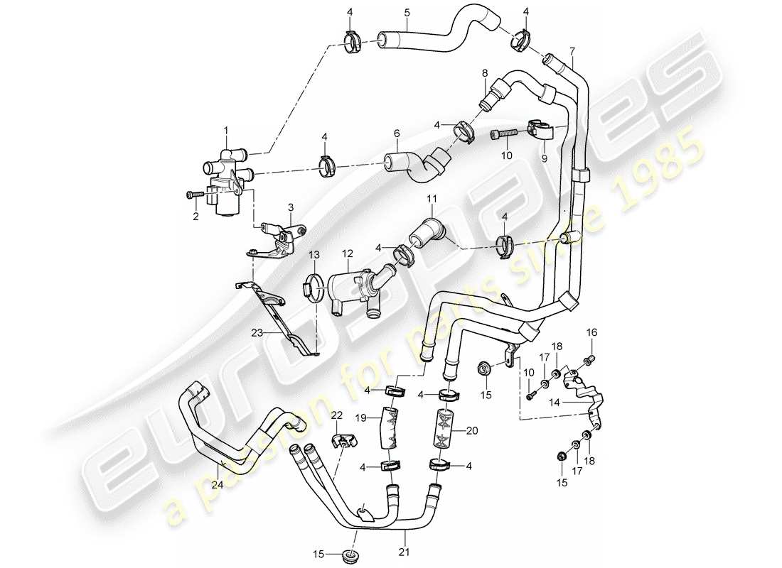 porsche cayenne (2003) heater part diagram