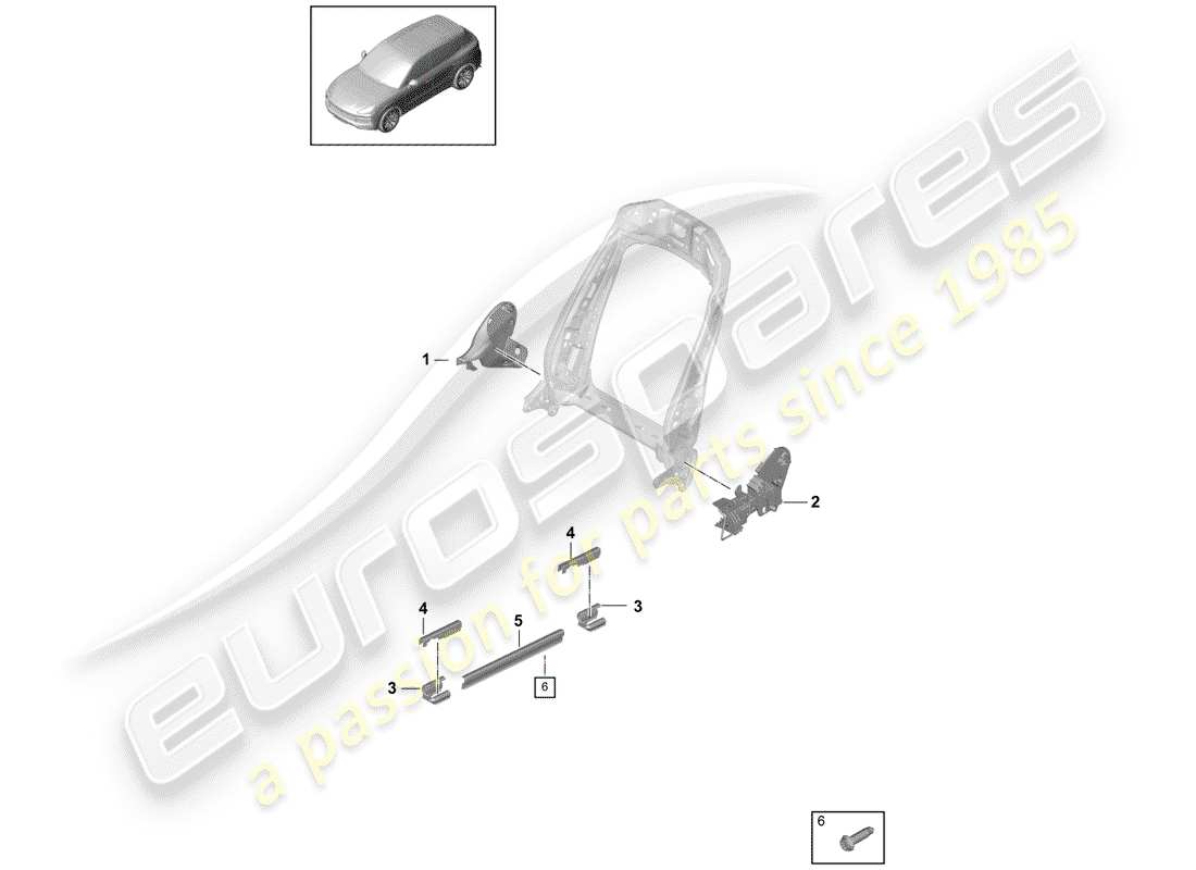 porsche cayenne e3 (2018) seat part diagram