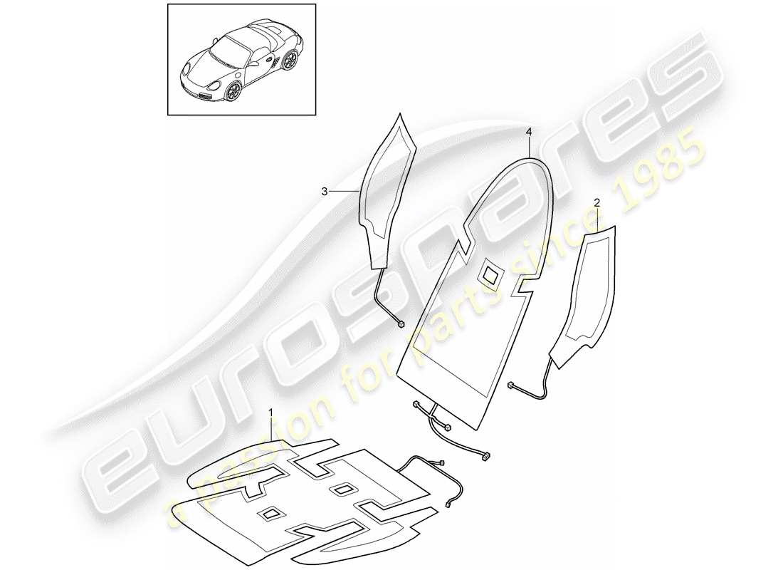 porsche boxster 987 (2009) heater part diagram