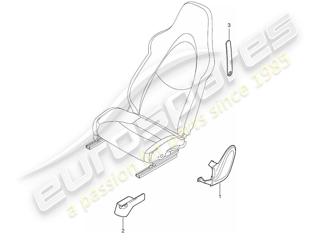 porsche boxster 987 (2010) front seat part diagram