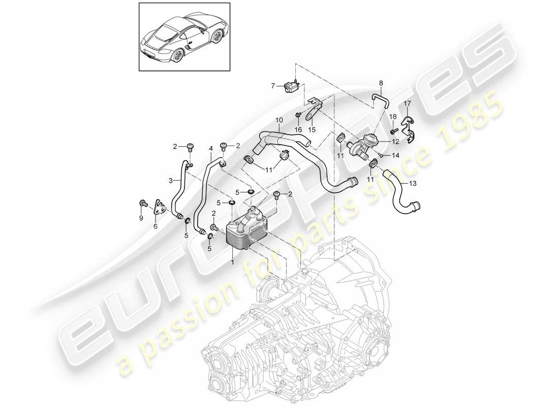 porsche cayman 987 (2010) - pdk - part diagram