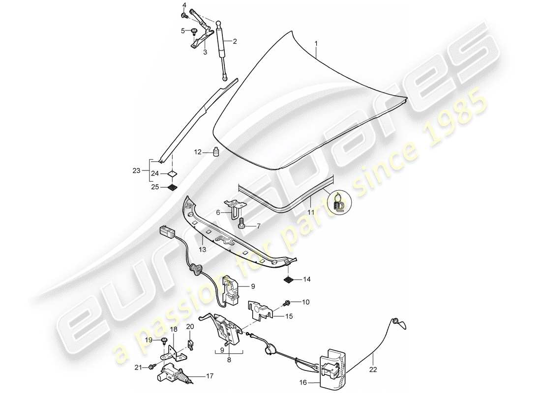 porsche cayman 987 (2008) cover part diagram