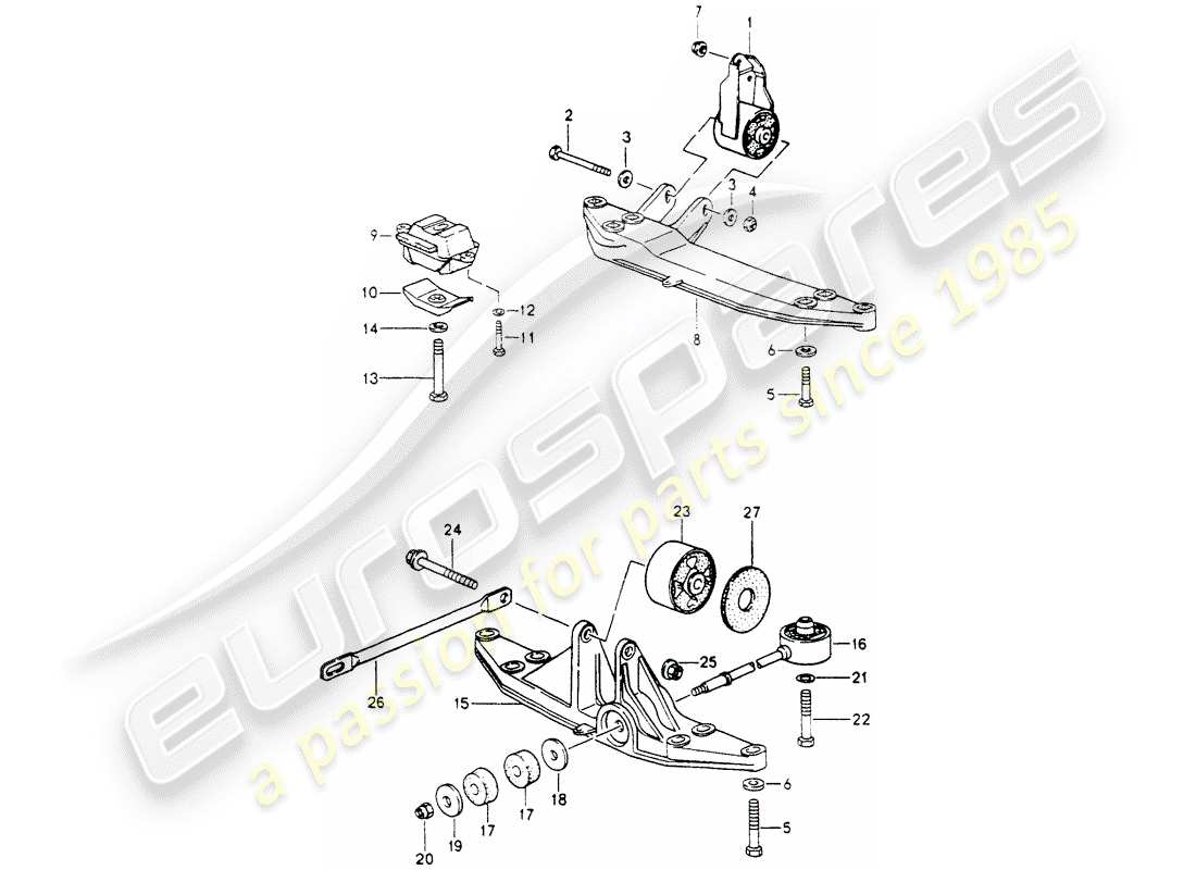 porsche 964 (1993) transmission suspension part diagram