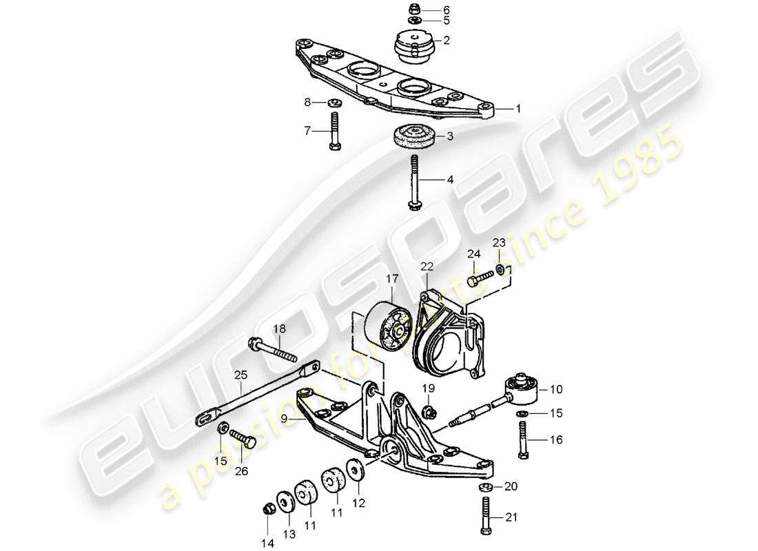 porsche 964 (1993) tiptronic - transmission suspension part diagram