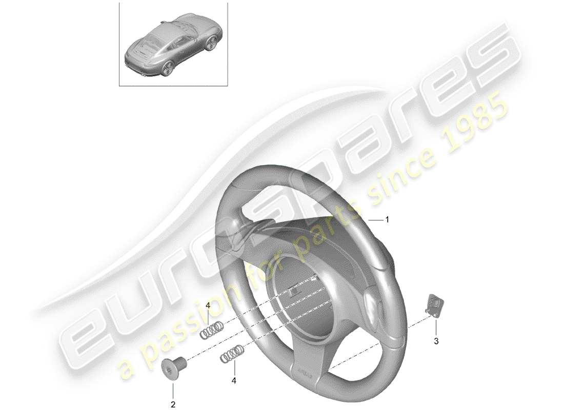 porsche 991 (2013) steering wheels part diagram