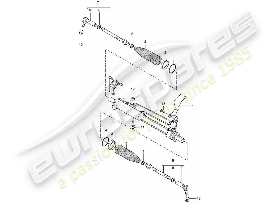 porsche cayenne (2005) power steering part diagram