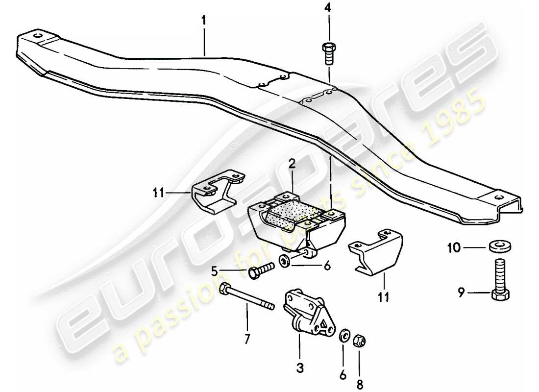 porsche 944 (1988) transmission suspension - manual gearbox part diagram