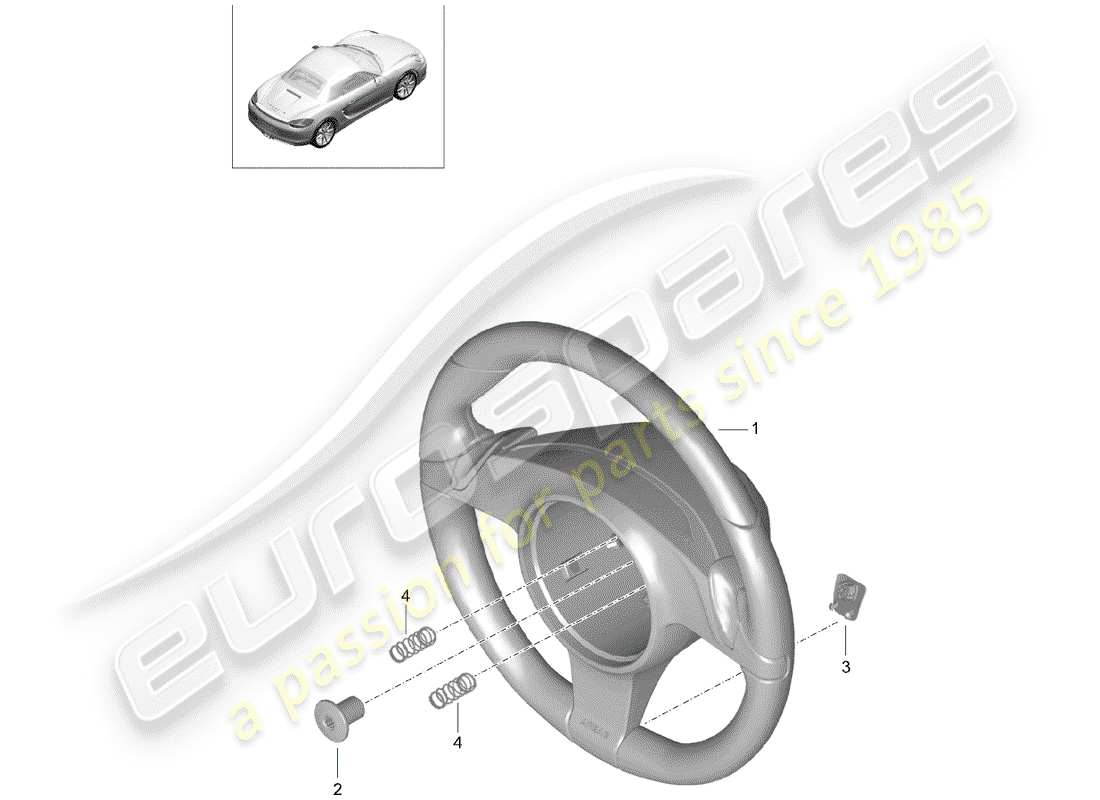 porsche boxster 981 (2012) steering wheels parts diagram