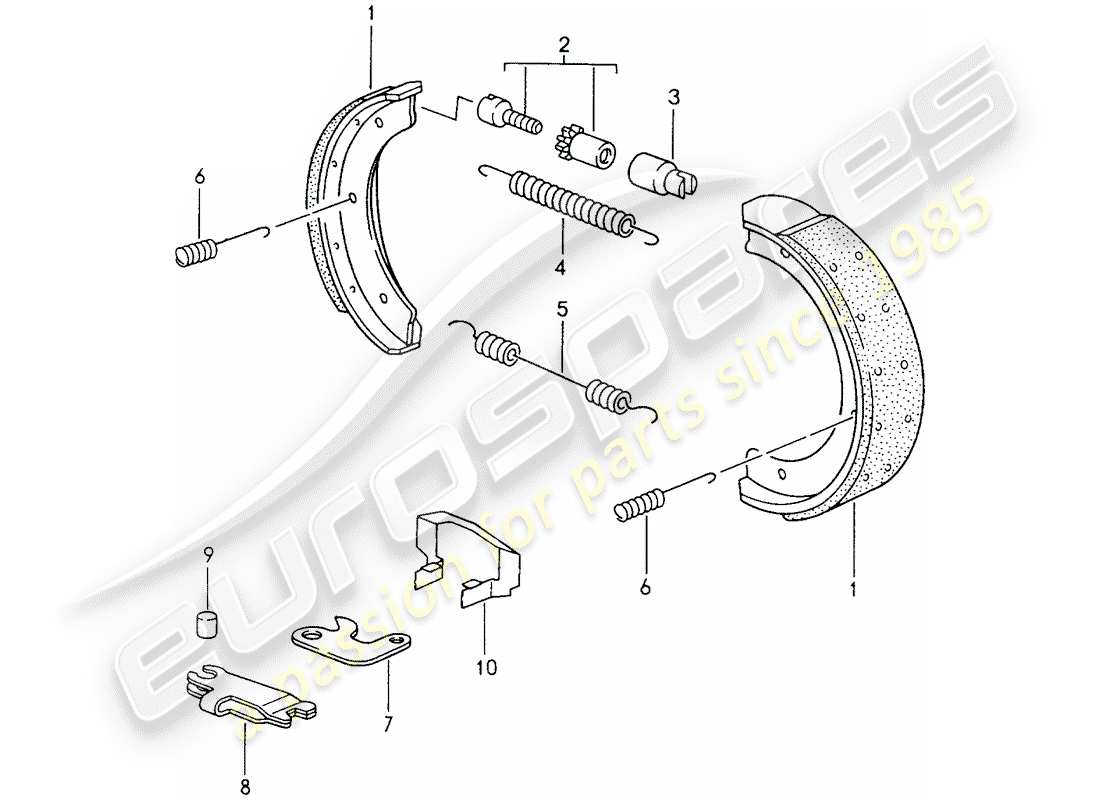 porsche boxster 986 (1998) handbrake part diagram