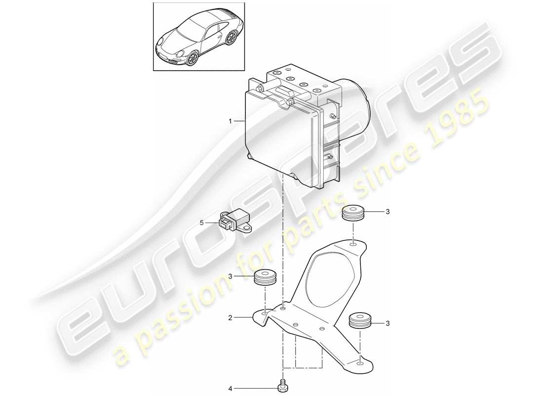 porsche 997 gen. 2 (2010) hydraulic unit part diagram