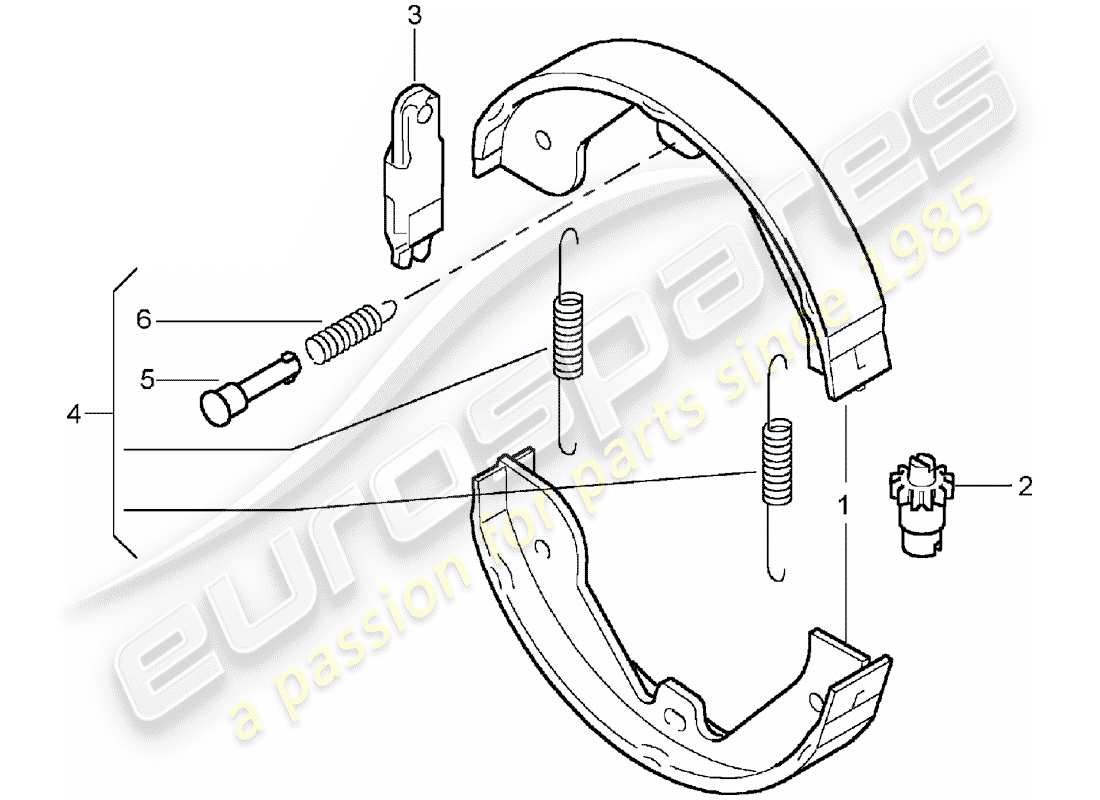 porsche cayenne (2006) foot-activated park brk lever part diagram