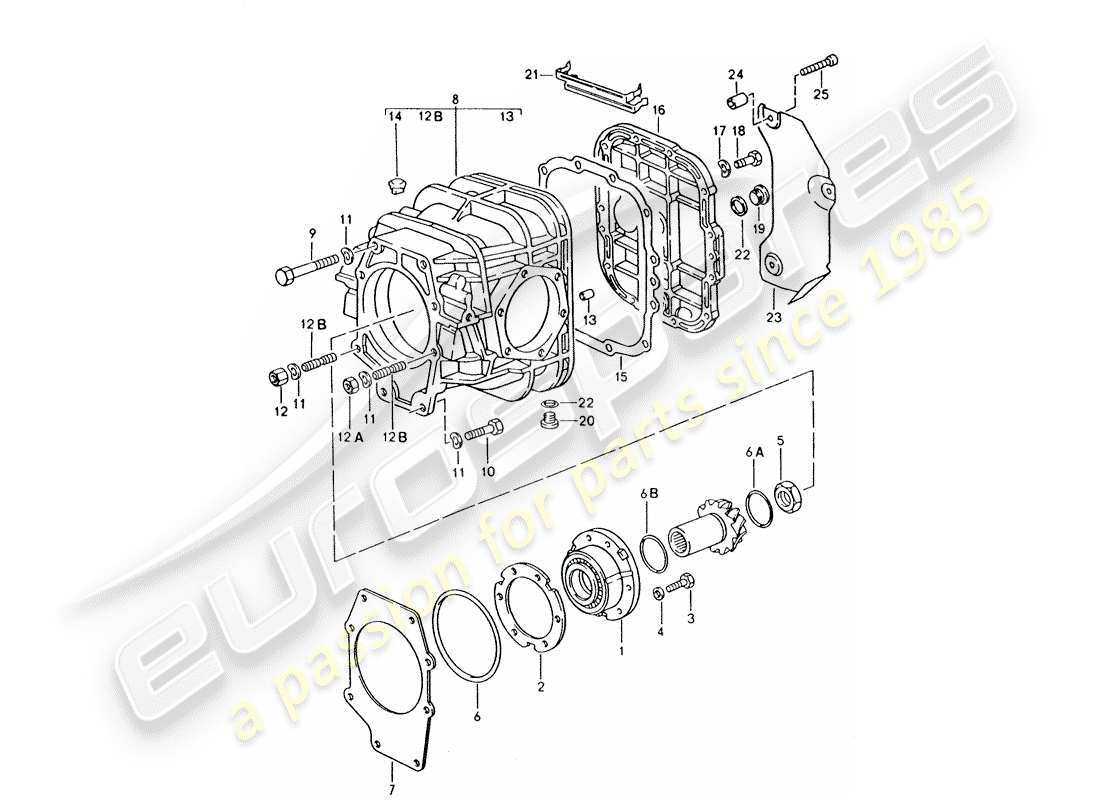 porsche 928 (1992) automatic transmission - differential part diagram