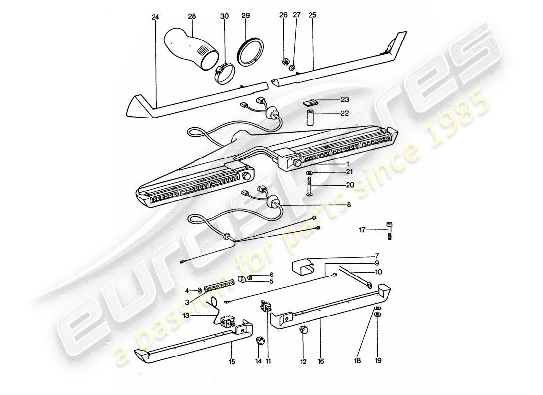 porsche 911 turbo (1977) air conditioner - jet - accessories part diagram