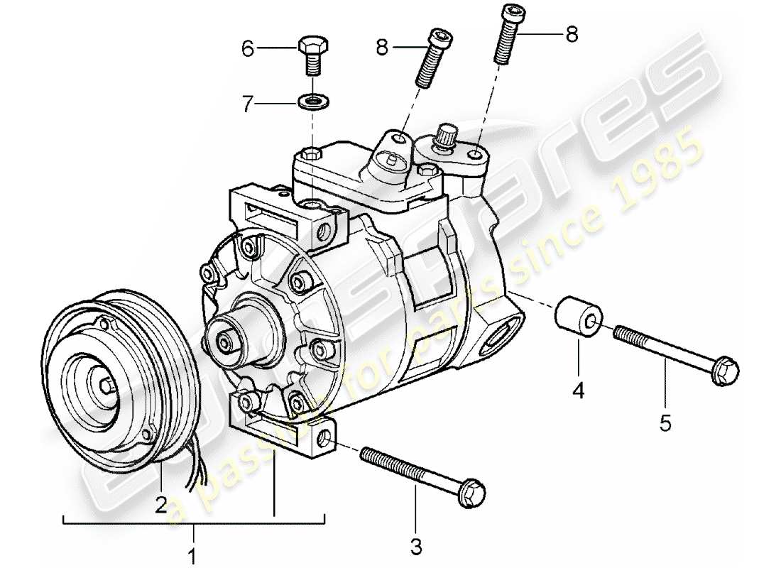 porsche boxster 987 (2007) compressor part diagram