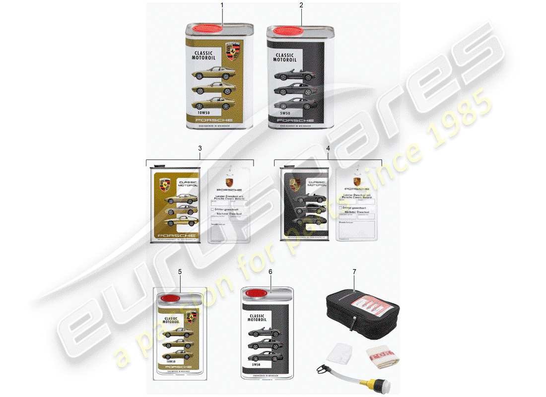 porsche classic accessories (1989) engine oil - porsche classic - 1976-2005 part diagram