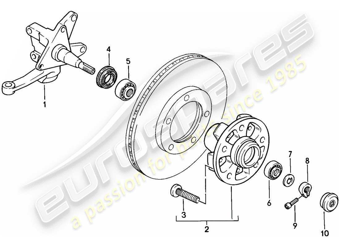 porsche 924 (1979) steering knuckle - - lubricants part diagram