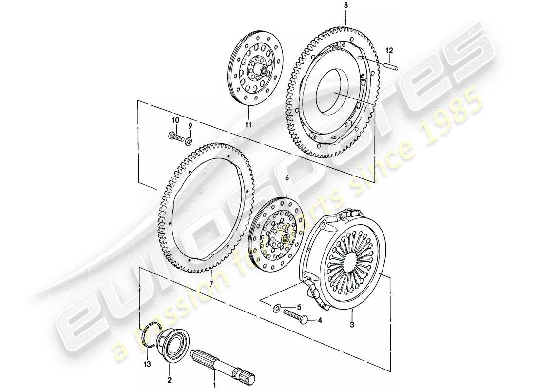 porsche 928 (1979) clutch part diagram