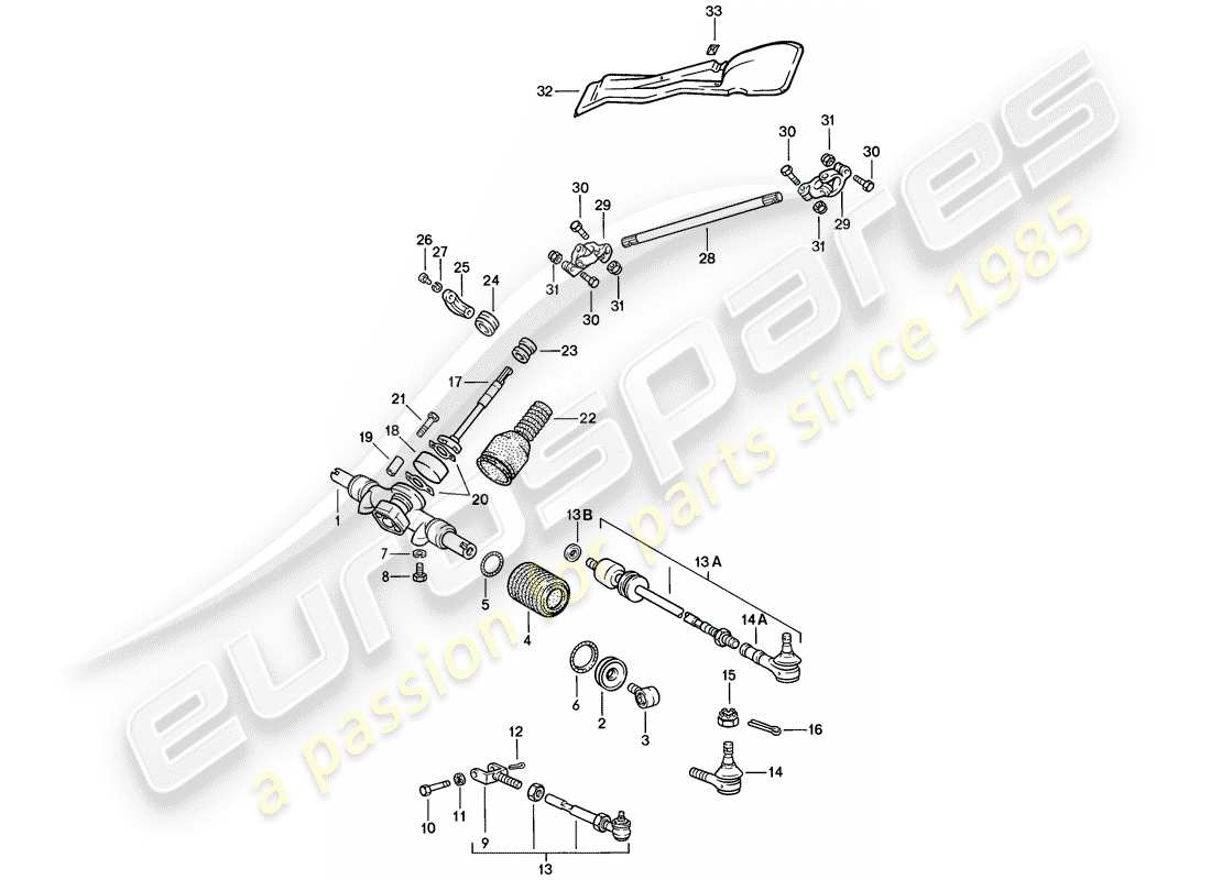 porsche 911 (1989) steering parts part diagram