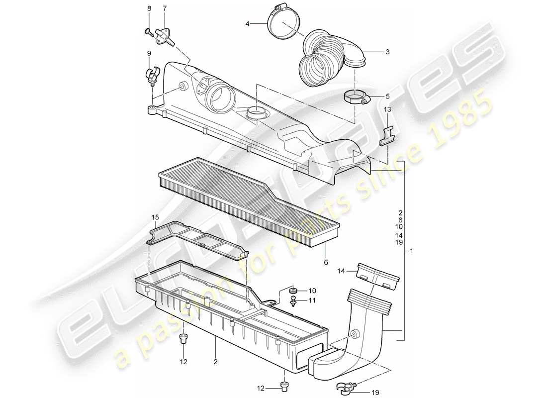 porsche 997 (2006) air cleaner part diagram