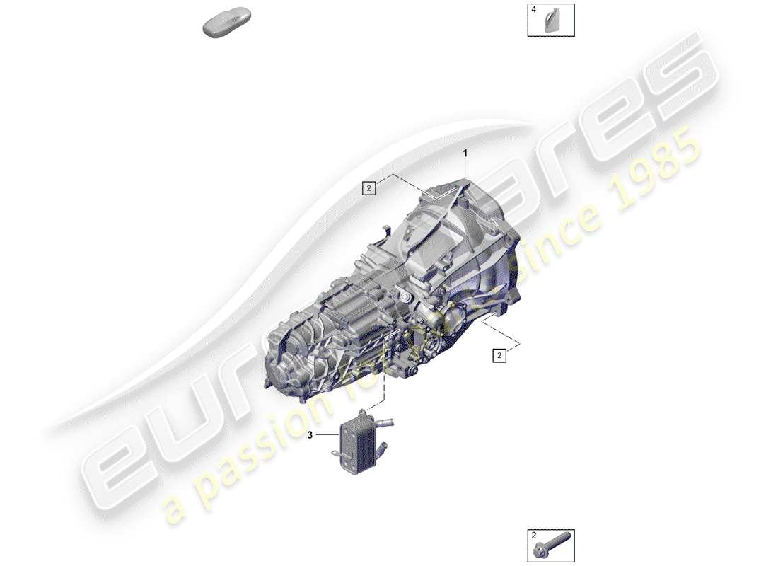 porsche boxster spyder (2020) manual gearbox part diagram