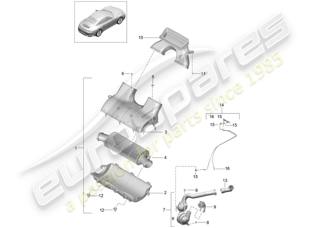 porsche 991 gen. 2 (2020) air cleaner part diagram