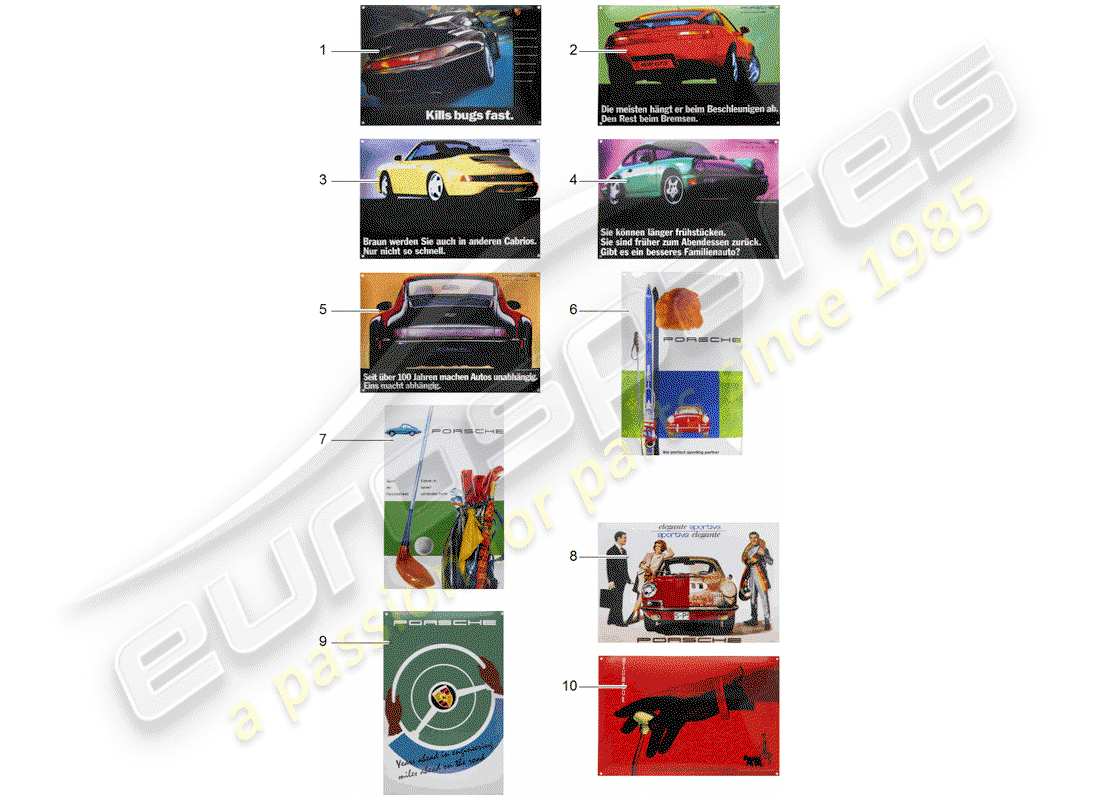 porsche classic accessories (2011) sticker - porsche classic part diagram