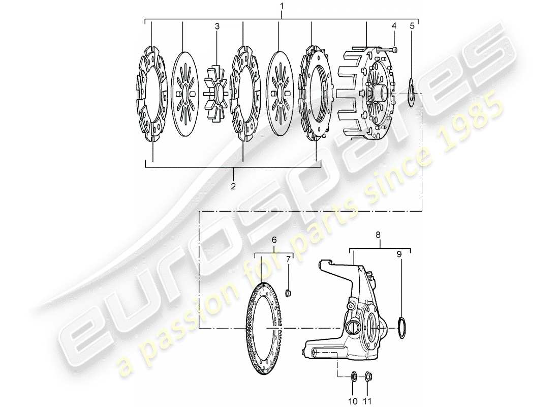 porsche carrera gt (2006) clutch part diagram