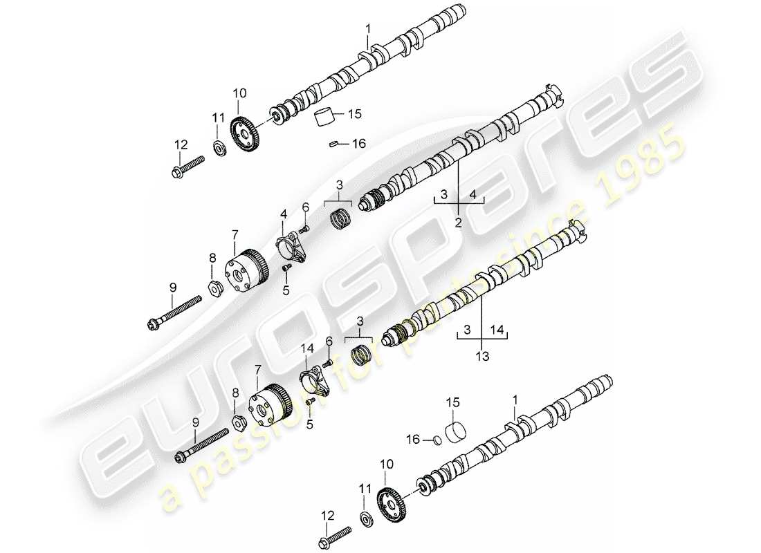 porsche carrera gt (2006) camshaft part diagram