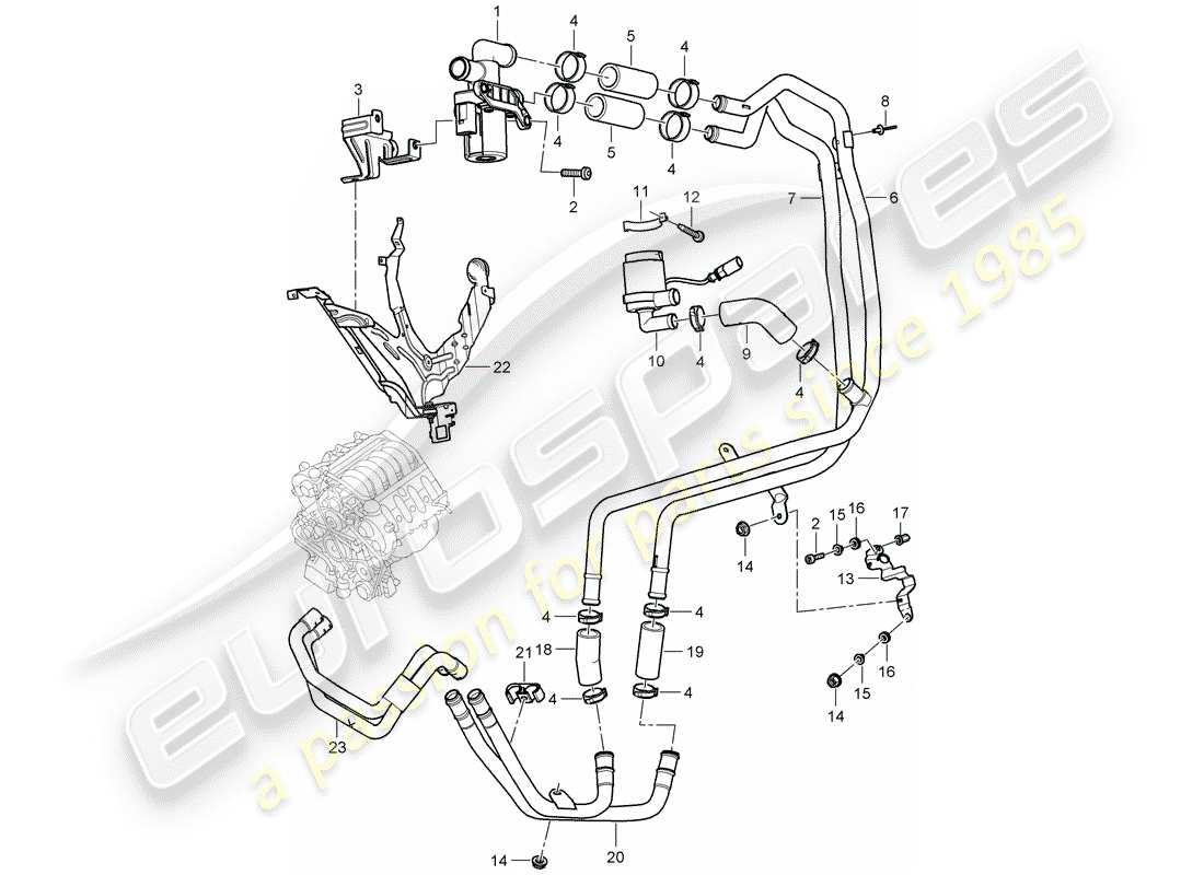 porsche cayenne (2009) heater part diagram