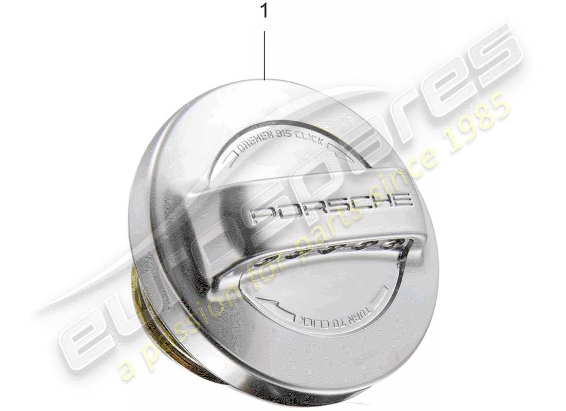 porsche classic accessories (1989) fuel tank cap - aluminium look part diagram