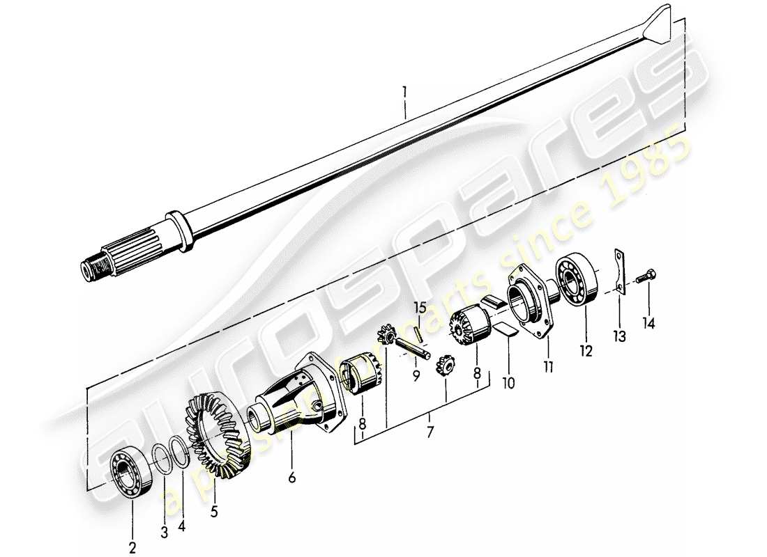 porsche 356b/356c (1962) differential part diagram