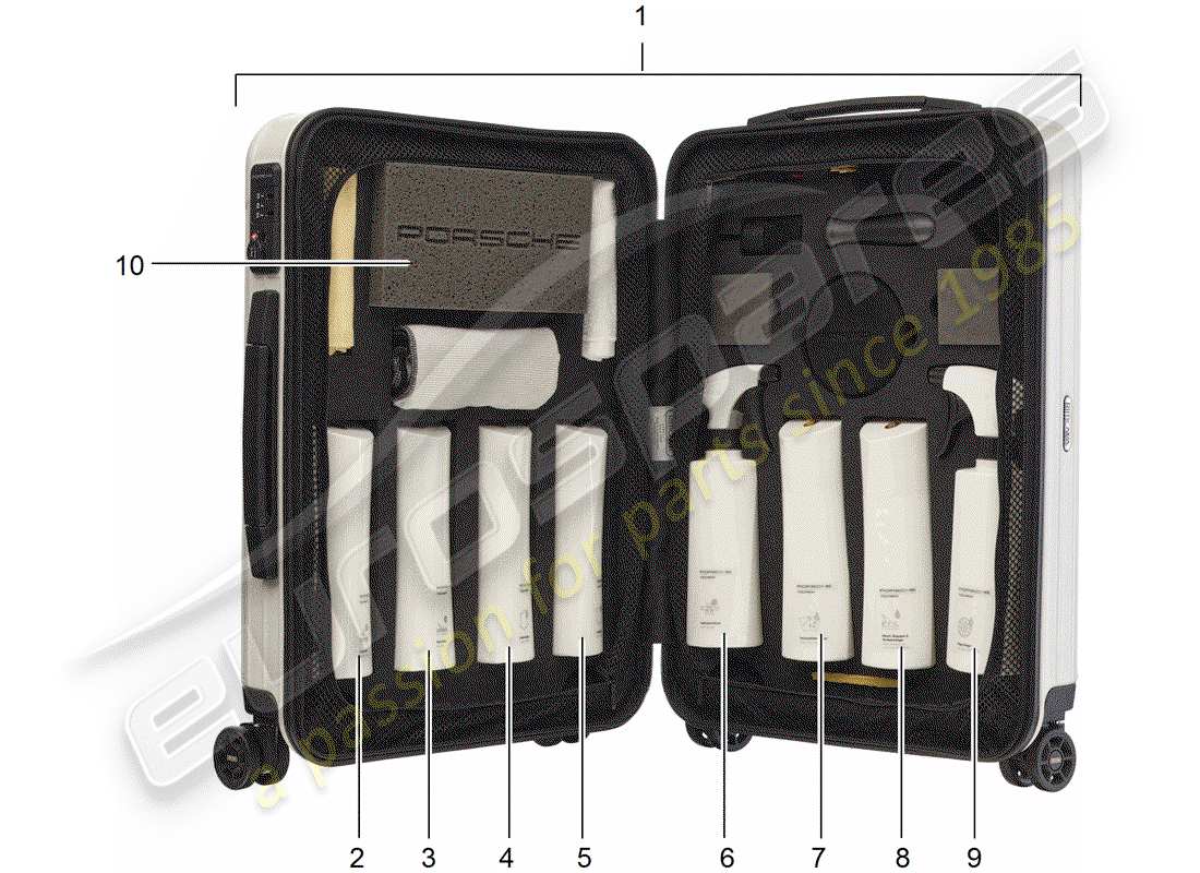 porsche tequipment cayenne (2011) cleaning agent part diagram