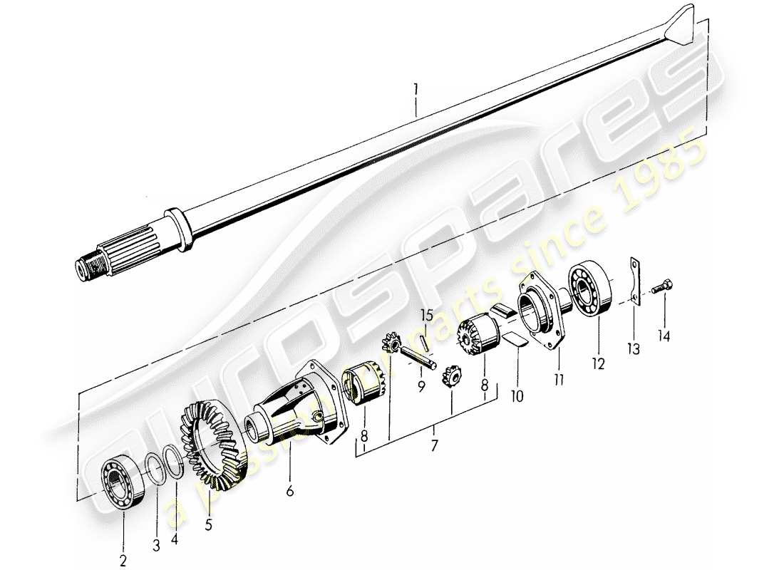 porsche 356/356a (1959) differential part diagram