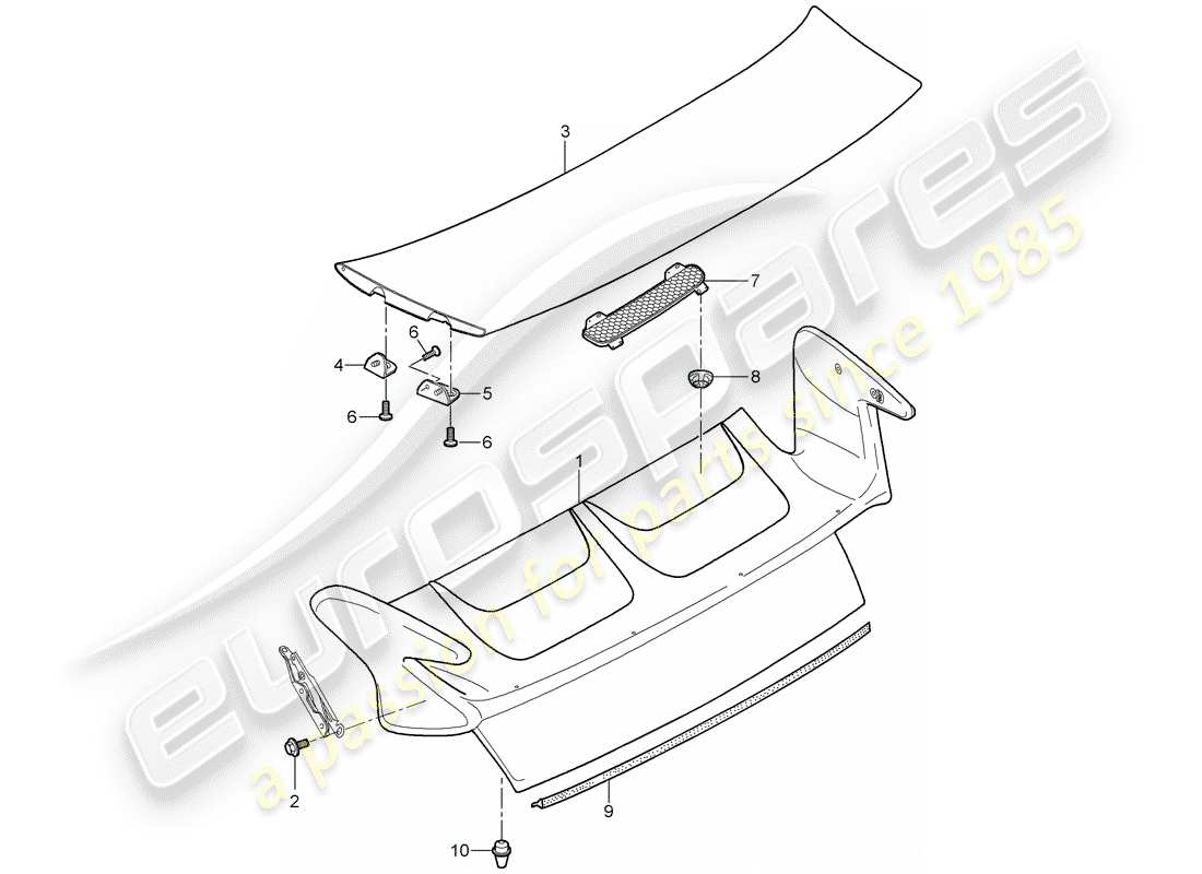 porsche 997 (2008) cover part diagram