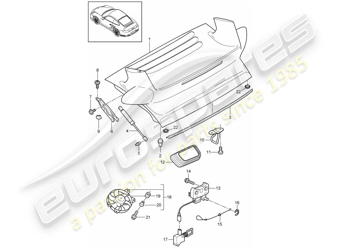 porsche 911 t/gt2rs (2013) cover part diagram