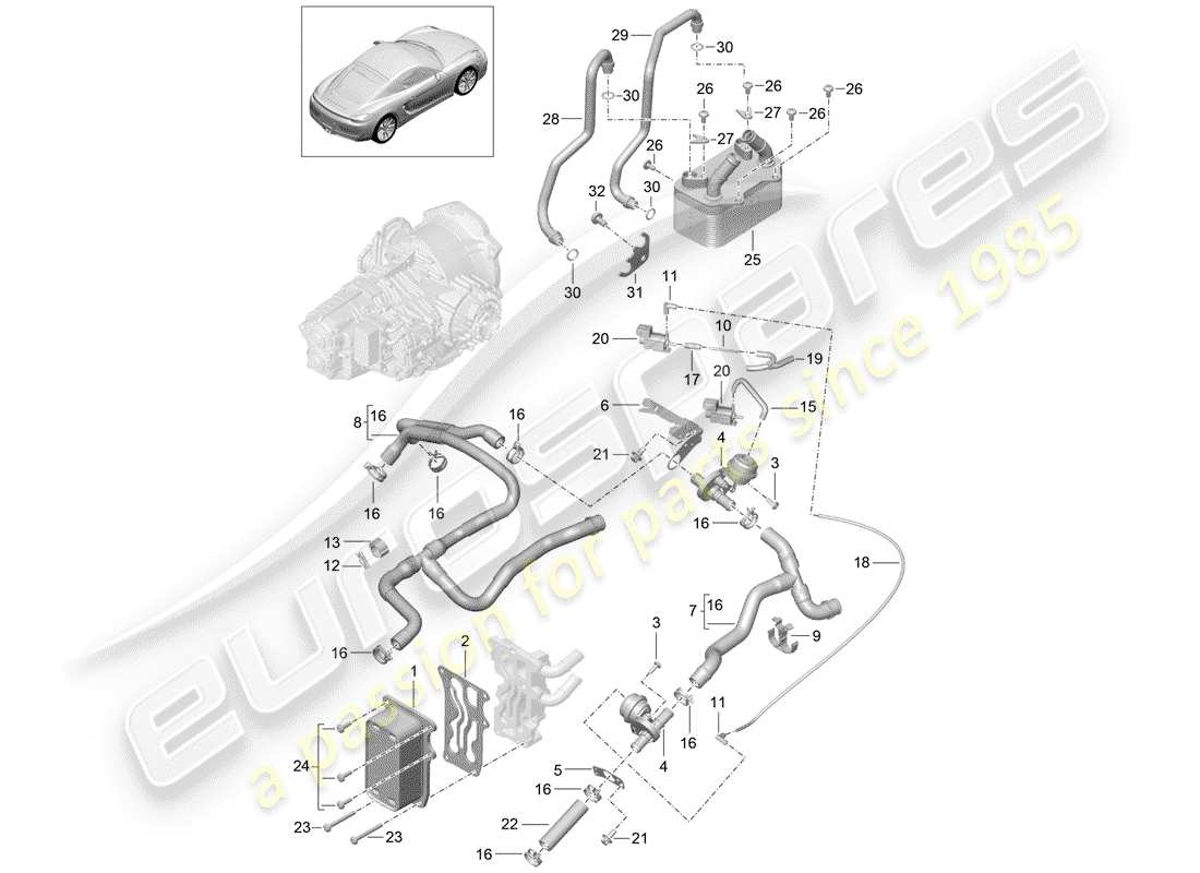 porsche cayman 981 (2016) - pdk - part diagram