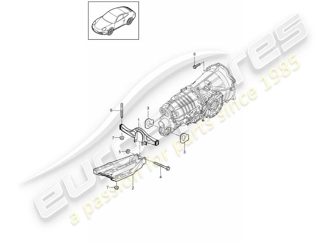 porsche 997 gen. 2 (2012) transmission suspension part diagram