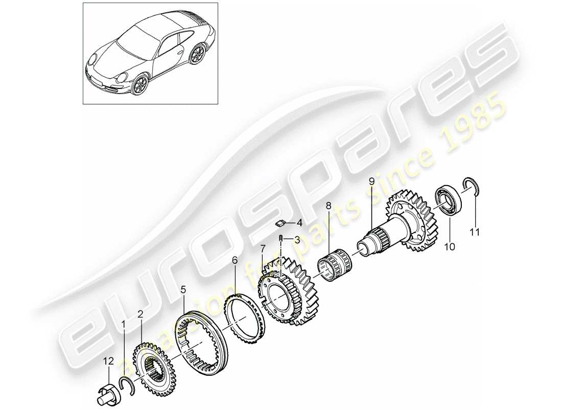 porsche 997 gen. 2 (2009) reverse gear part diagram