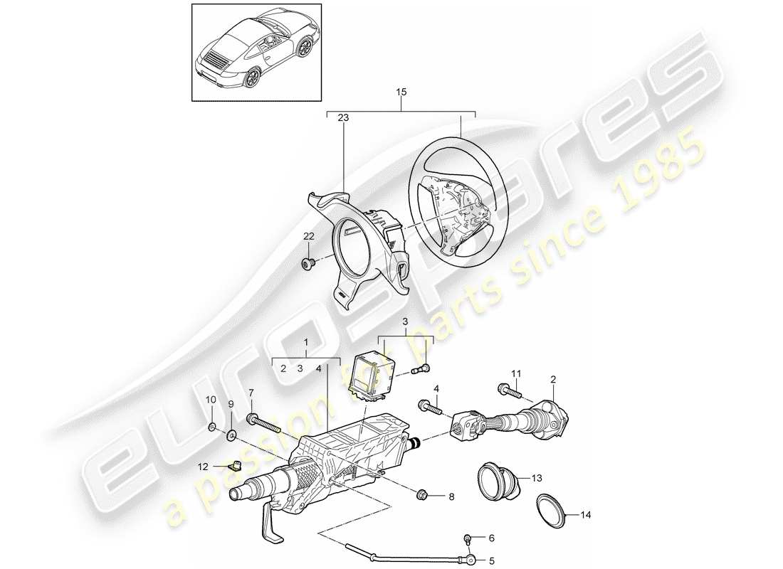 porsche 911 t/gt2rs (2013) steering protective pipe part diagram