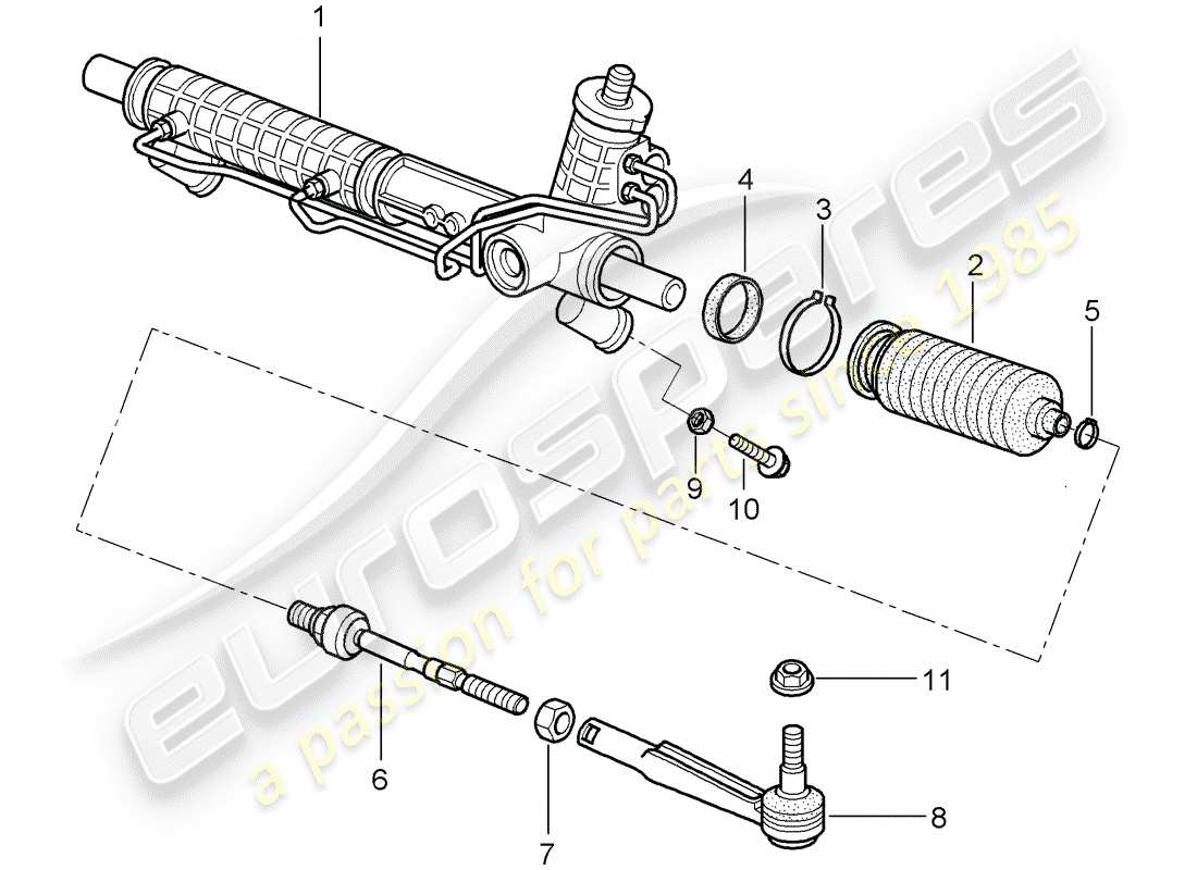 porsche 997 t/gt2 (2007) power steering part diagram