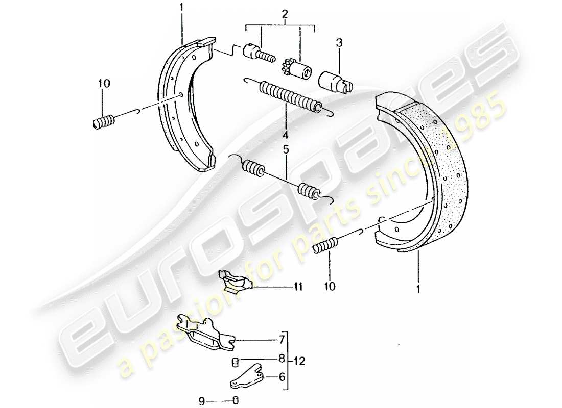 porsche 996 t/gt2 (2004) handbrake part diagram