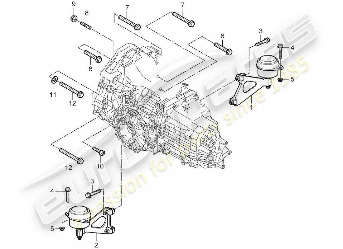 porsche boxster 987 (2007) manual gearbox part diagram