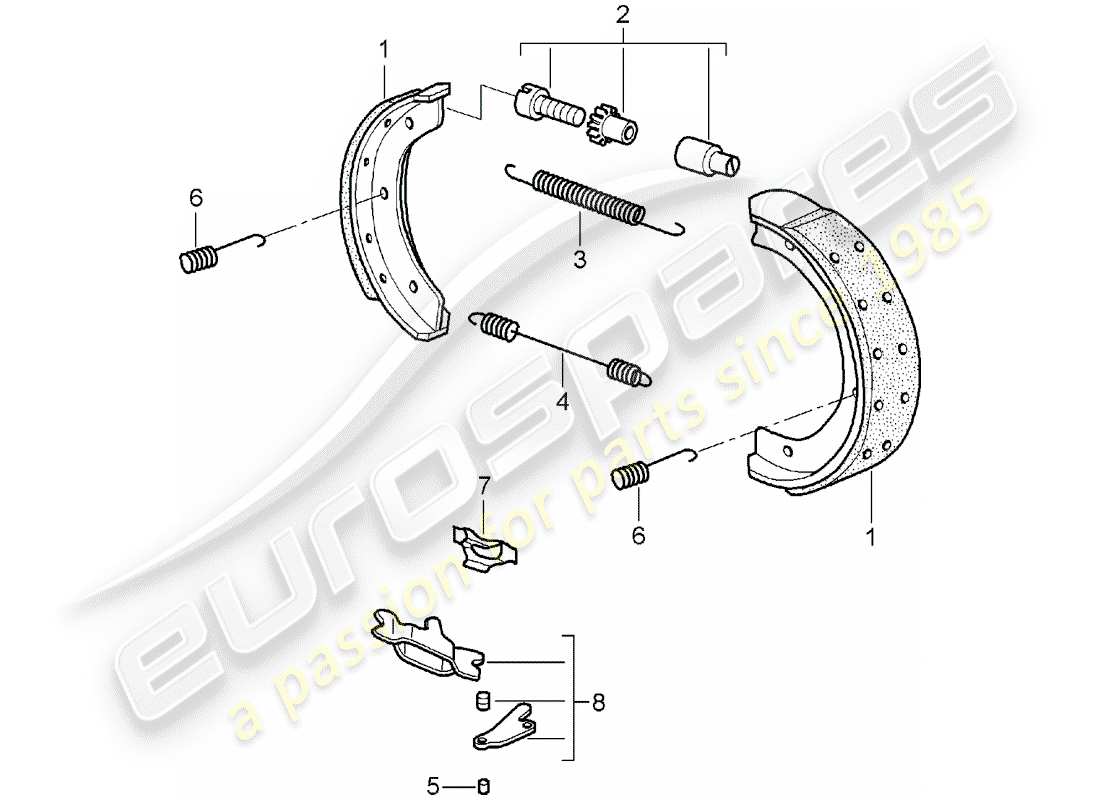 porsche 997 (2008) handbrake part diagram