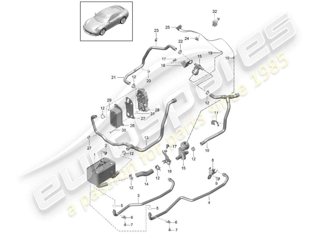 porsche 991 gen. 2 (2020) - pdk - part diagram