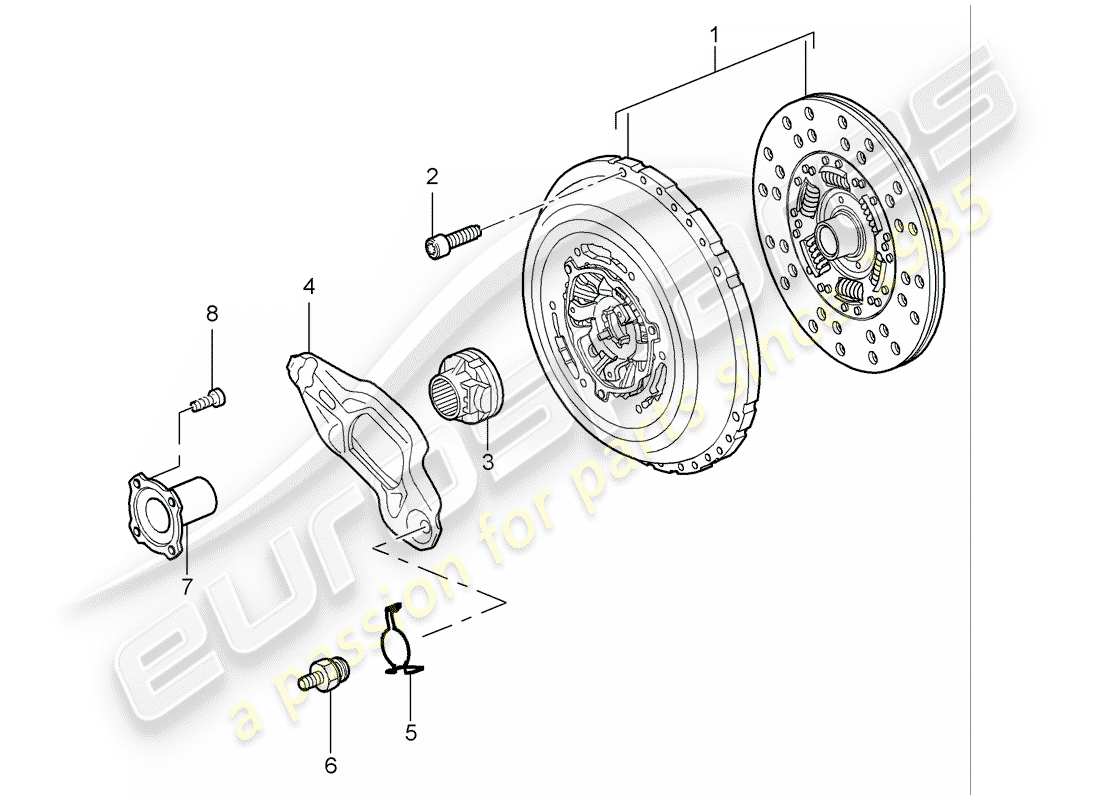 porsche cayenne (2004) clutch part diagram