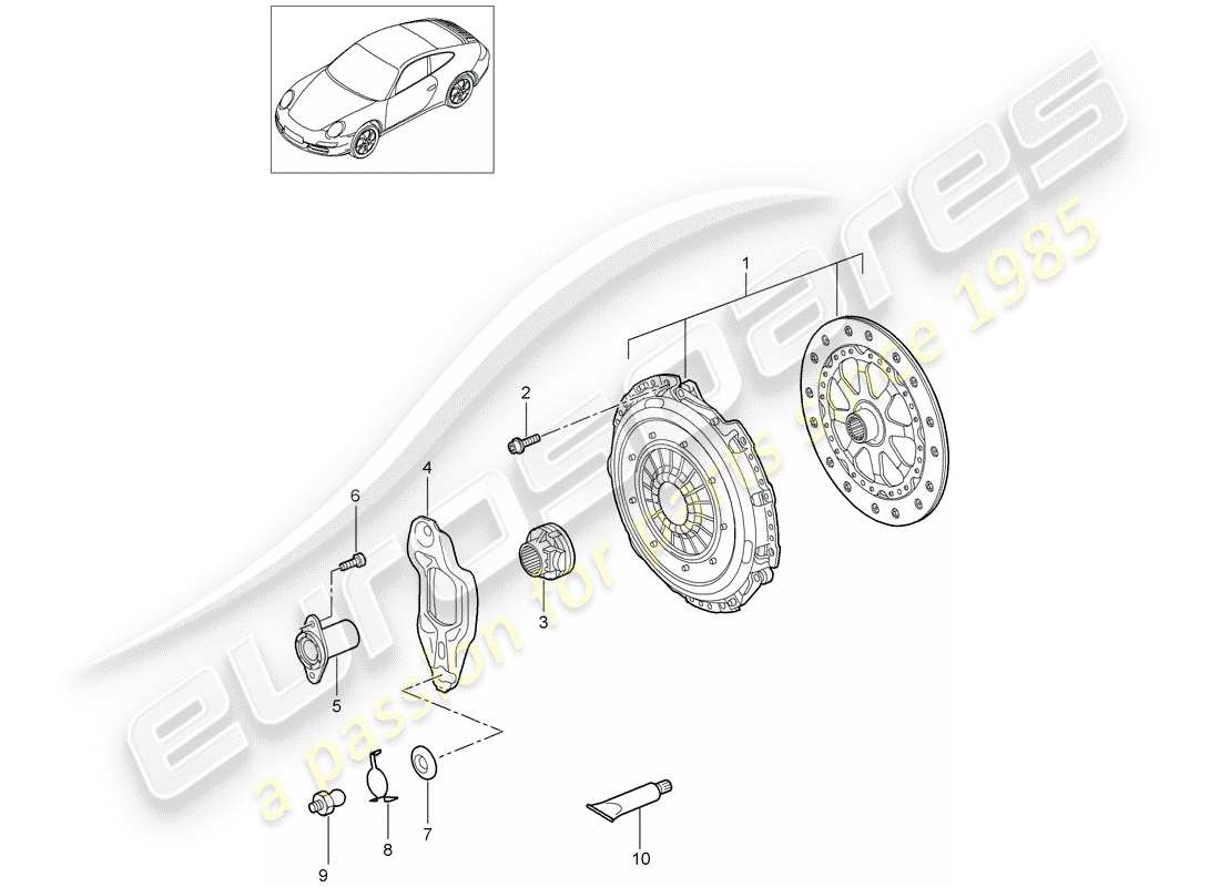 porsche 997 gen. 2 (2011) clutch part diagram