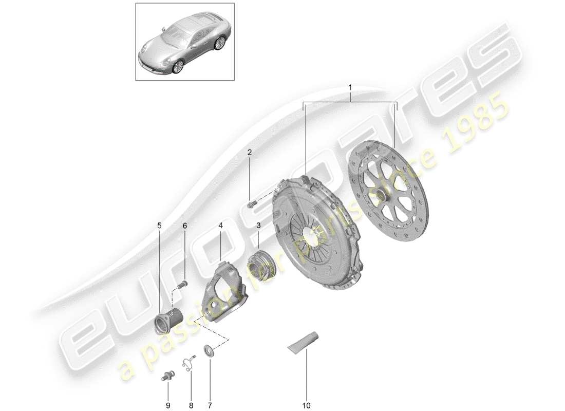 porsche 991 gen. 2 (2020) clutch part diagram