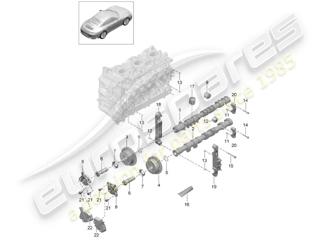 porsche 991 gen. 2 (2020) camshaft part diagram